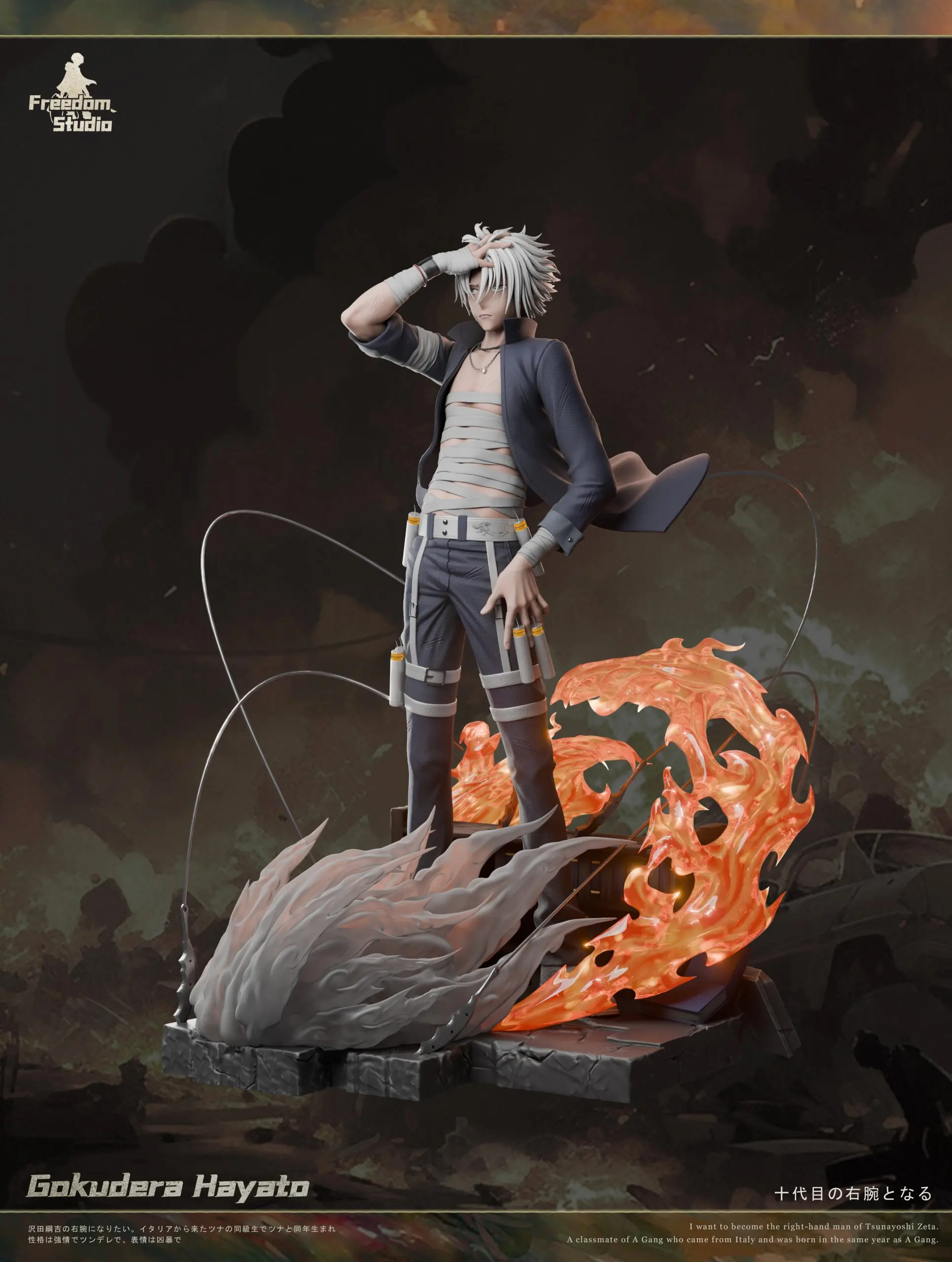 Katekyo Hitman Reborn Gokudera Hayato Statue(GK)-Freedom Studio