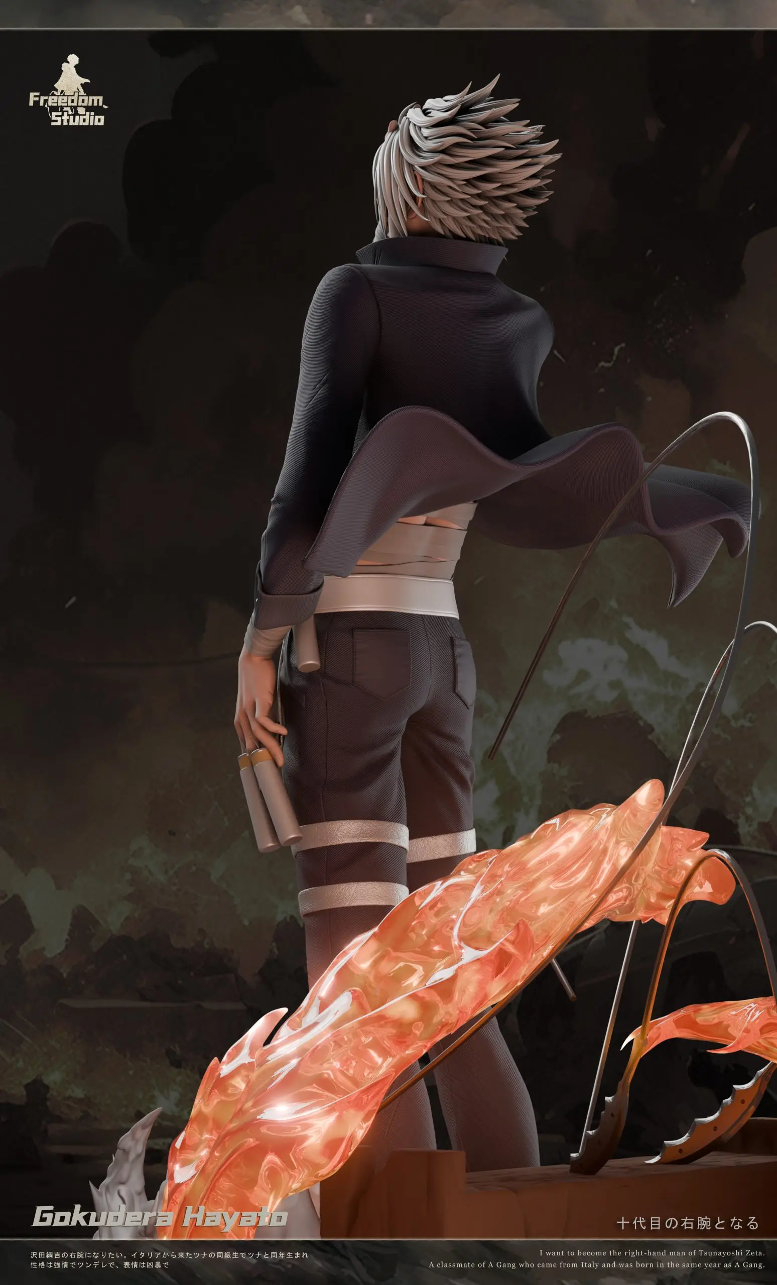 Katekyo Hitman Reborn Gokudera Hayato Statue(GK)-Freedom Studio