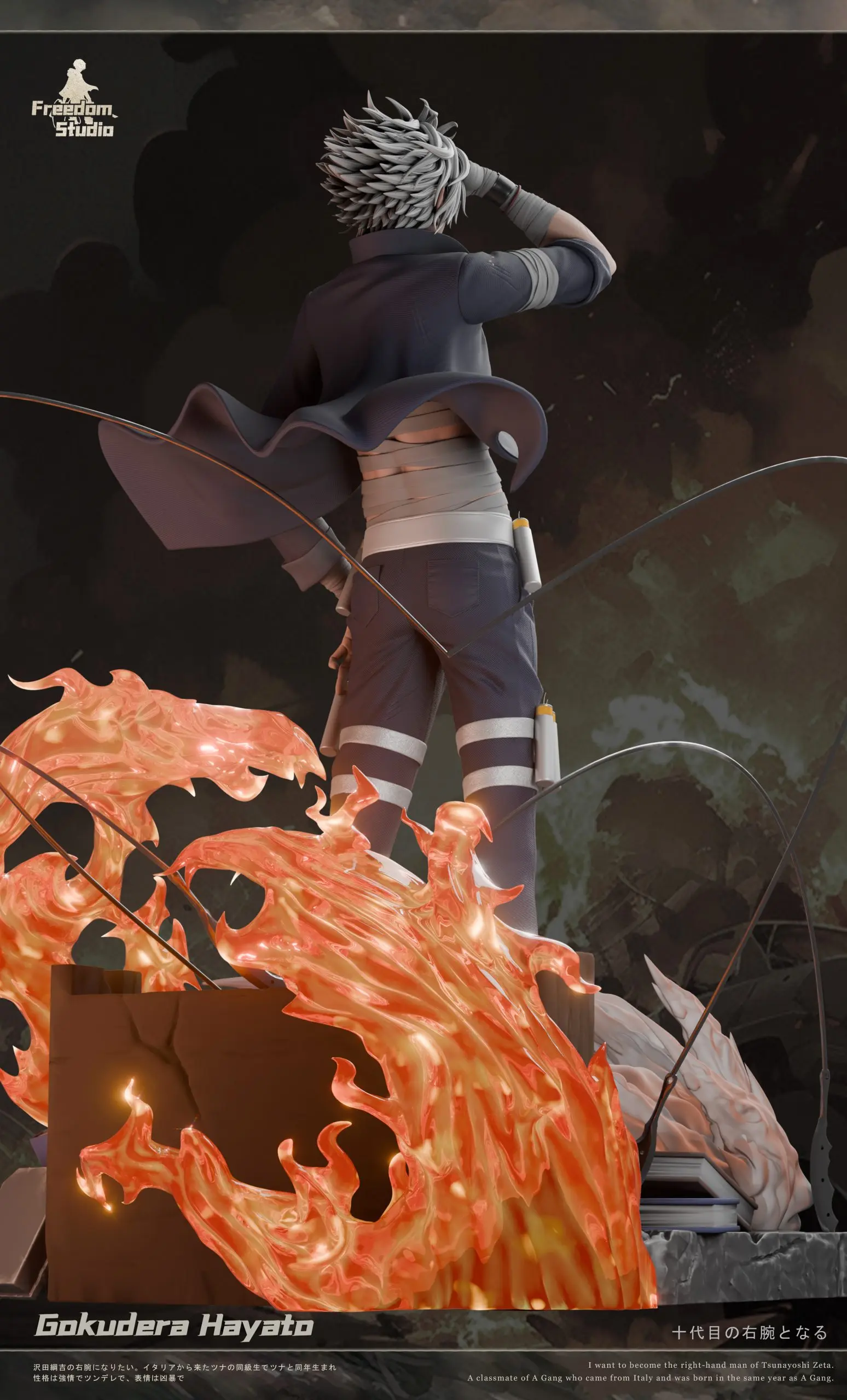 Katekyo Hitman Reborn Gokudera Hayato Statue(GK)-Freedom Studio