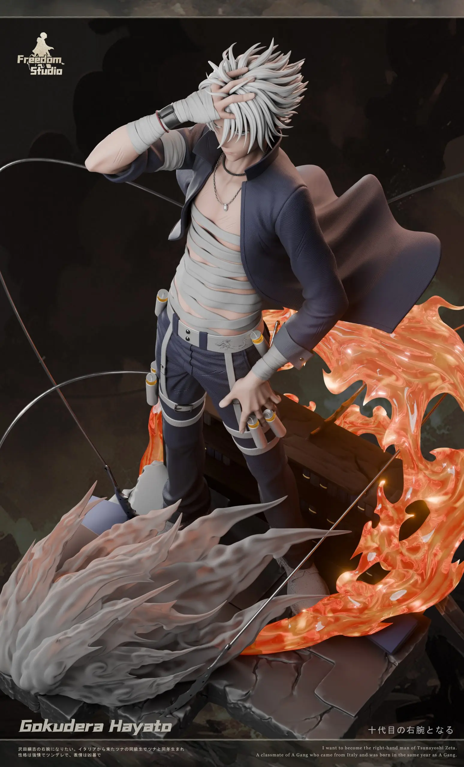 Katekyo Hitman Reborn Gokudera Hayato Statue(GK)-Freedom Studio