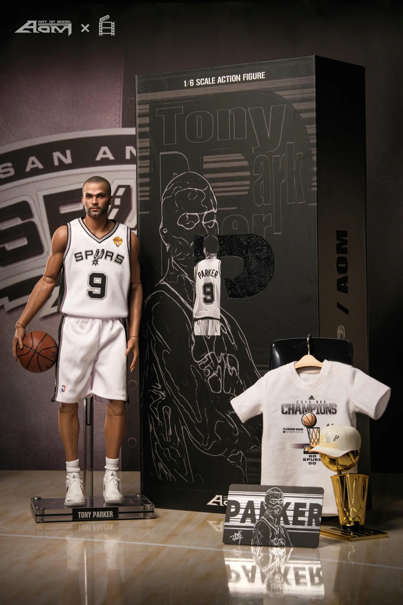 AOM TOYS Studio - NBA Tony Parker 2014 Championship Set  1/6 Scale Action Figure