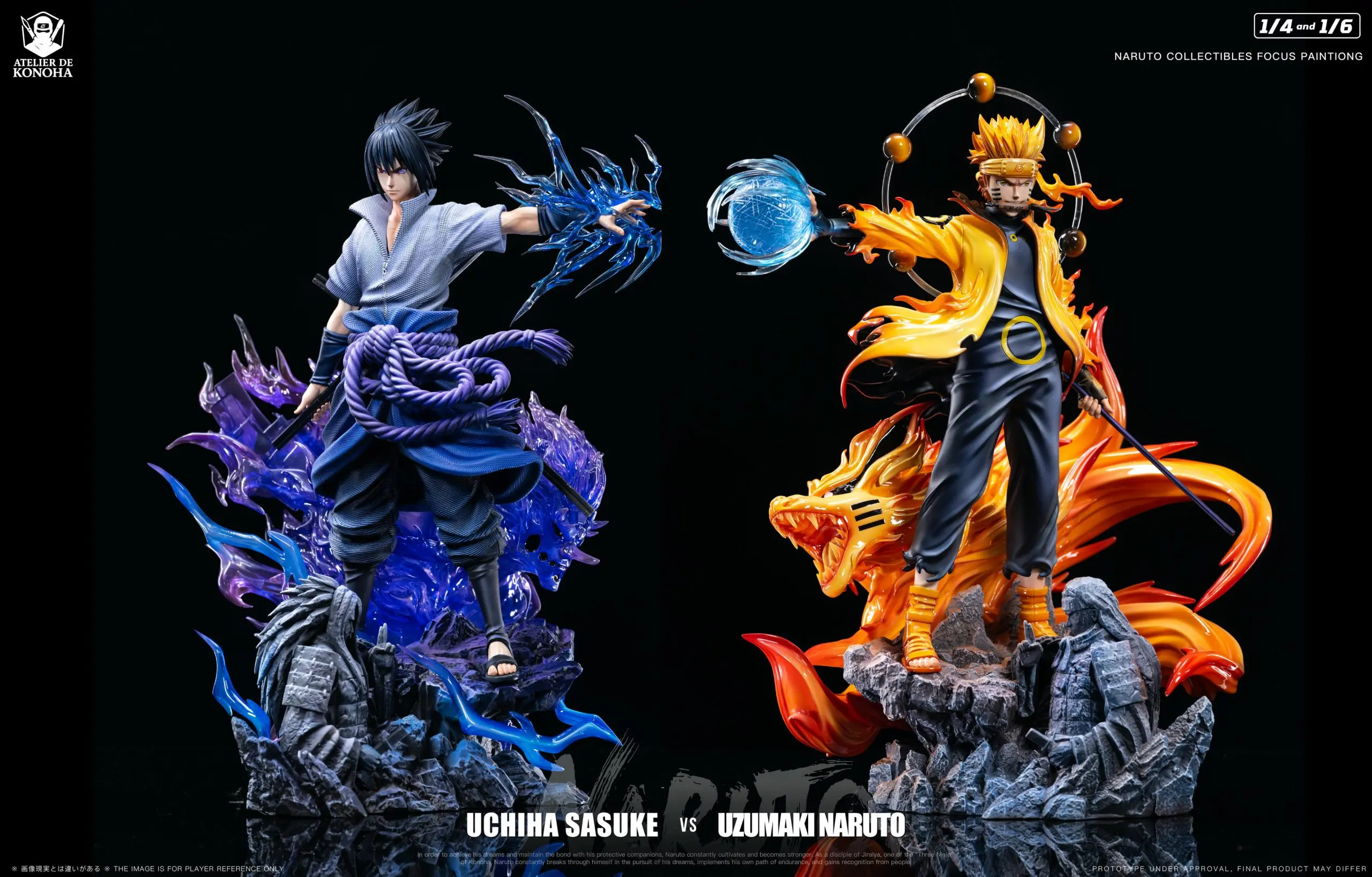 ATELIER DE KONOHA Studio - Naruto Light Sculpture Series Uzumaki Naruto & Uchiha Sasuke Statue(GK)