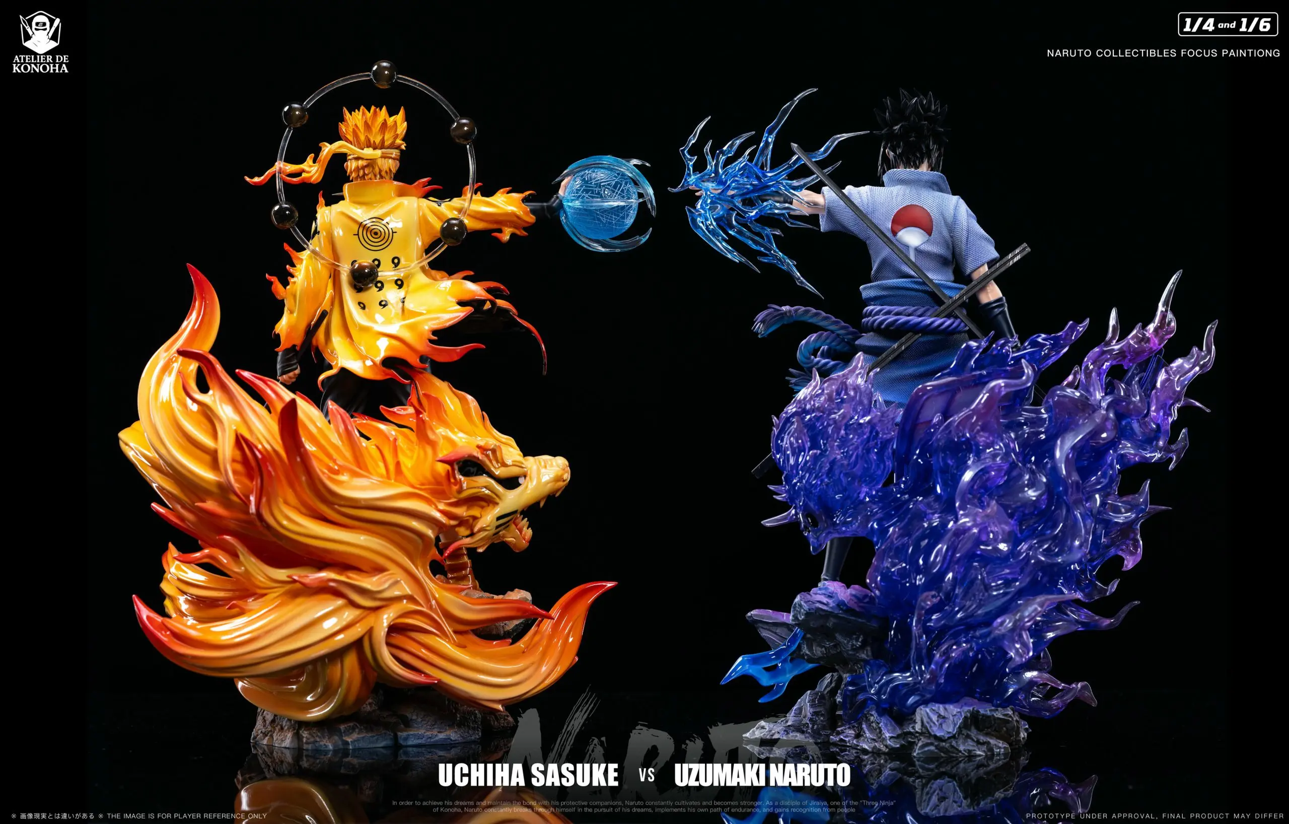 ATELIER DE KONOHA Studio - Naruto Light Sculpture Series Uzumaki Naruto & Uchiha Sasuke Statue(GK)