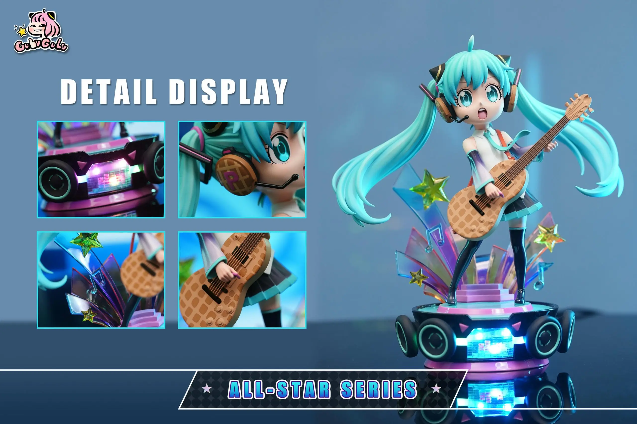 GULUGULU Studio - Spy x Family Anya Forger Cosplaying Hatsune Miku Guitar Girl Statue(GK) 