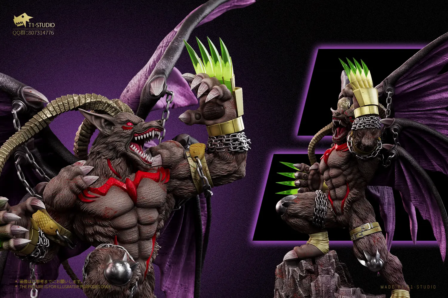T1 Studio - Digimon The Seven Great Demon Lords Sloth Sin Belphemon Rage Mode Statue(GK)