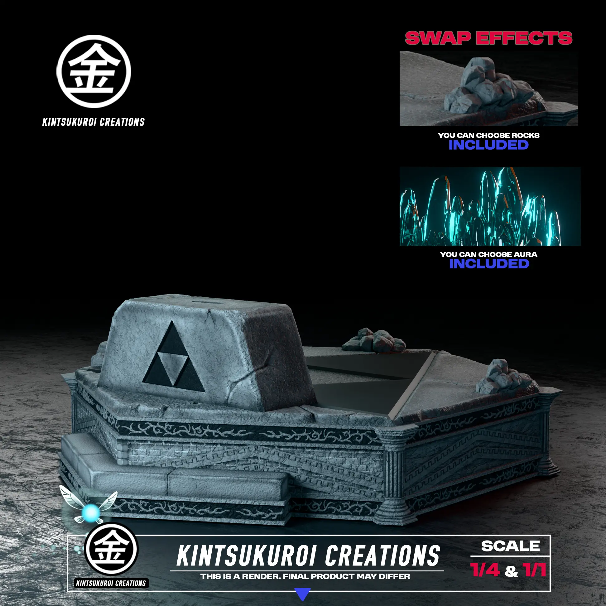 KINTSUKUROI CREATIONS Studio - The Legend of Zelda YOUNG LINK PULLING MASTER SWORD Statue(GK)