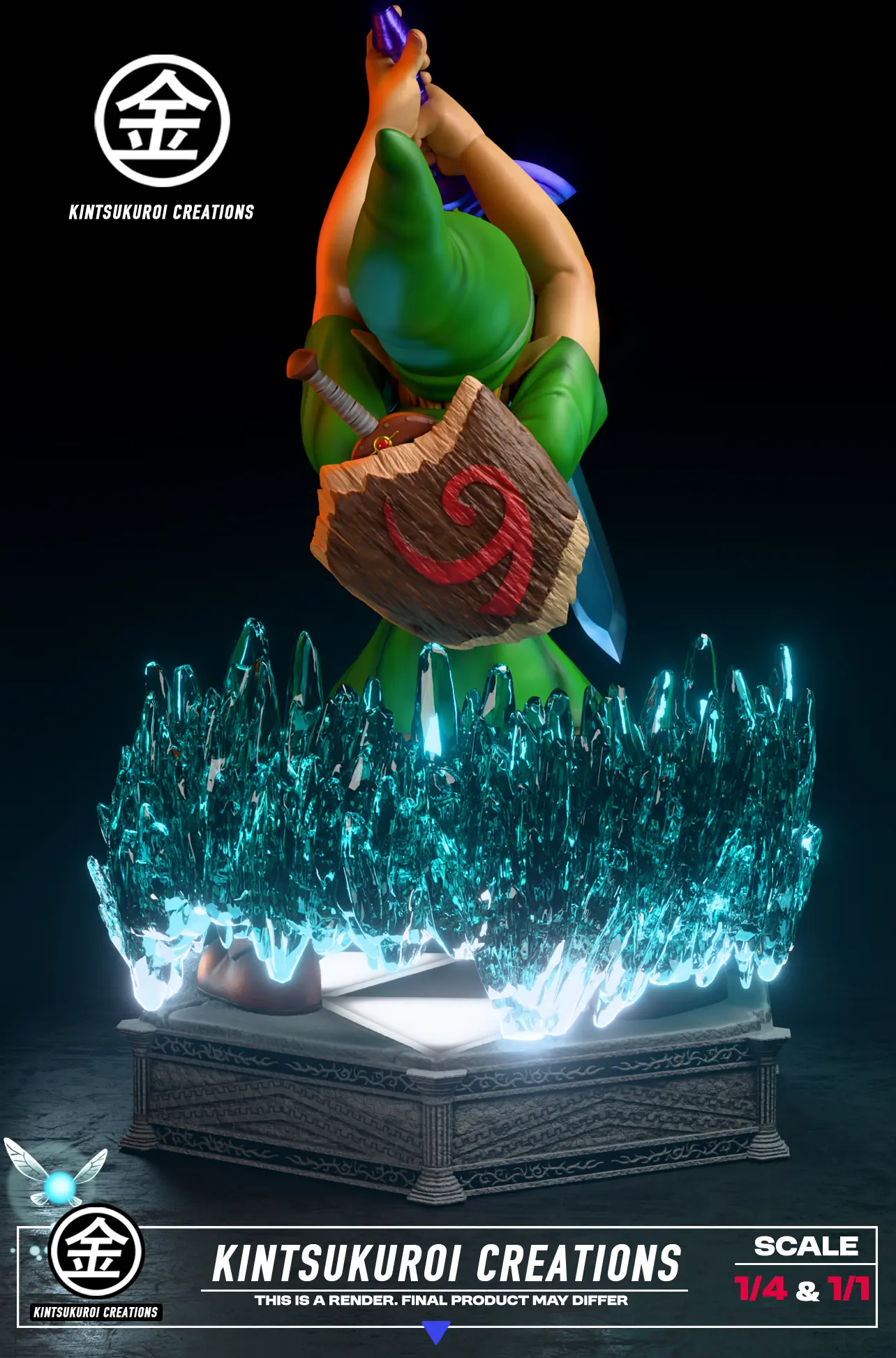 KINTSUKUROI CREATIONS Studio - The Legend of Zelda YOUNG LINK PULLING MASTER SWORD Statue(GK)