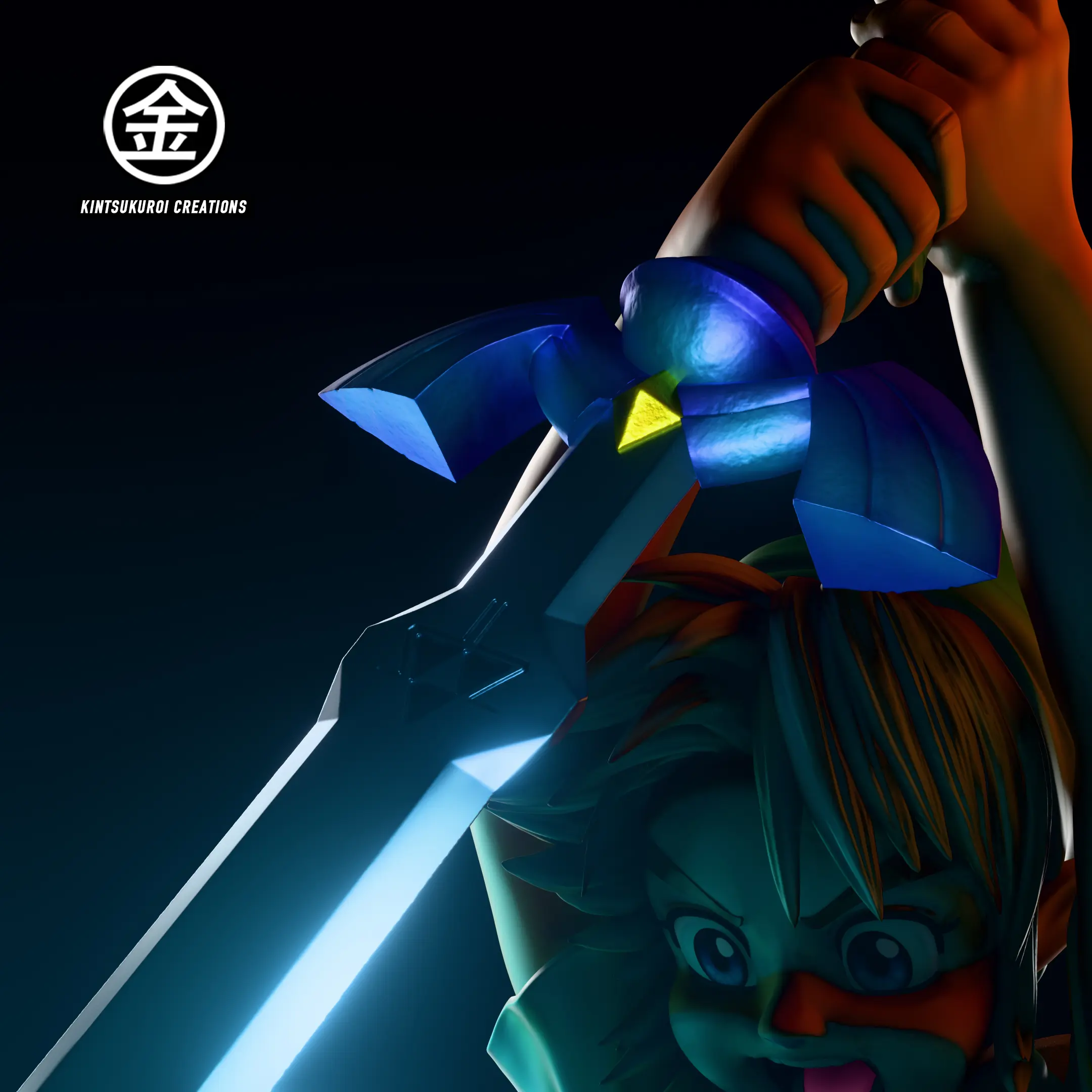 KINTSUKUROI CREATIONS Studio - The Legend of Zelda YOUNG LINK PULLING MASTER SWORD Statue(GK)