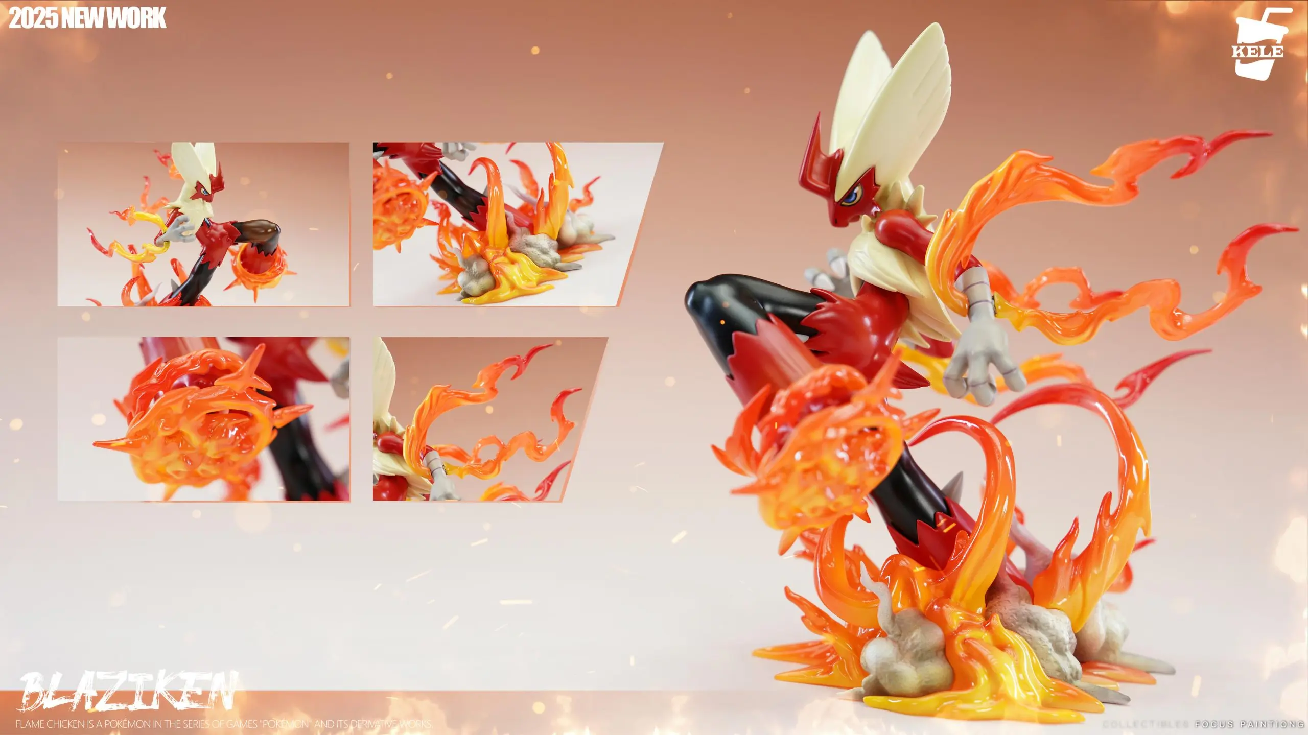 KELE Studio - Pokemon Pokedex 1/20 Series #3 mega Blaziken Statue(GK)
