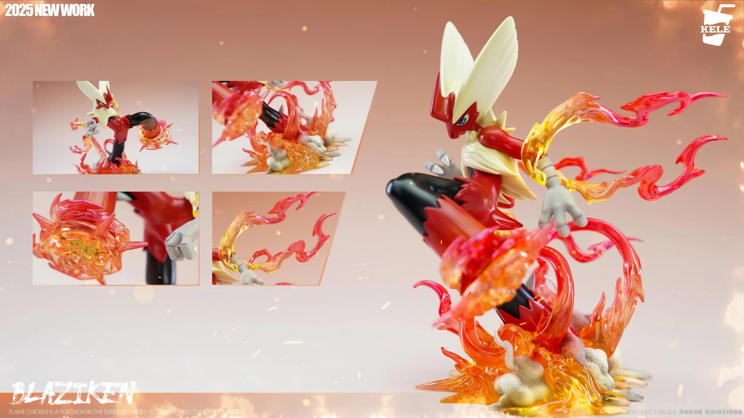KELE Studio - Pokemon Pokedex 1/20 Series #3 mega Blaziken Statue(GK)