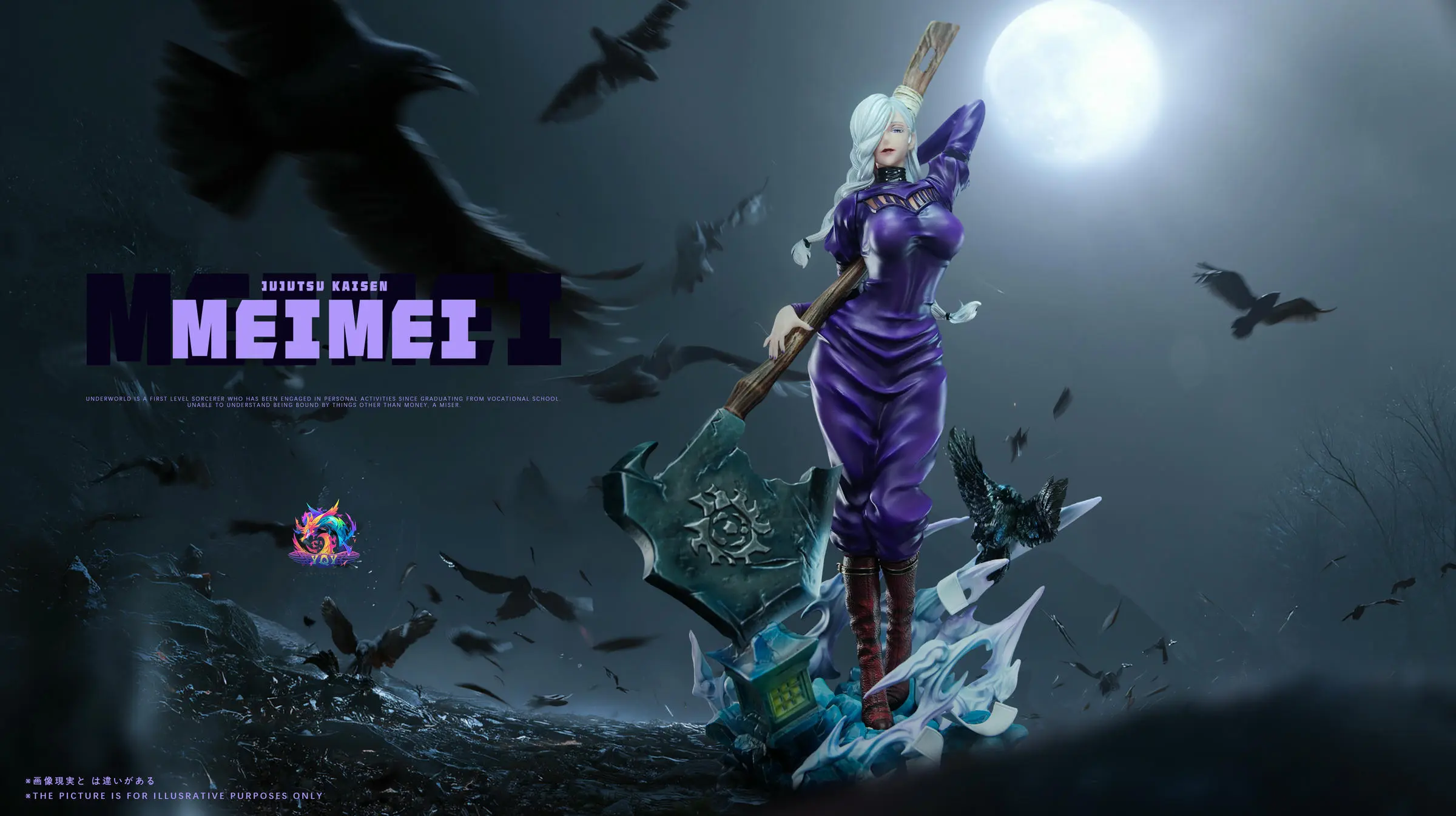 YQY Studio - Jujutsu Kaisen The White-Haired Axe Wielding Woman Mei Mei Statue(GK)