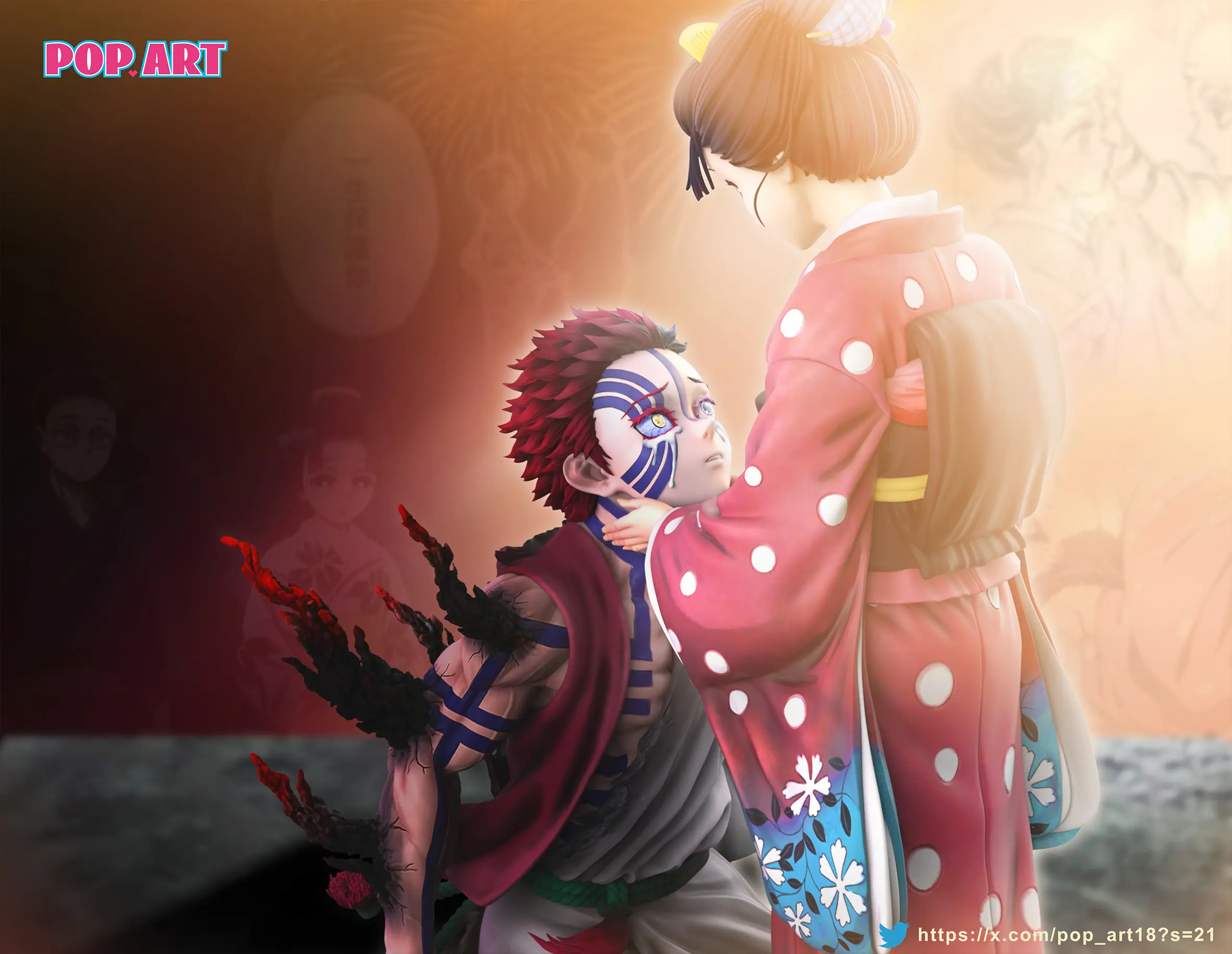 POP.ART Studio - Demon Slayer Akaza & Koyuki Statue(GK)