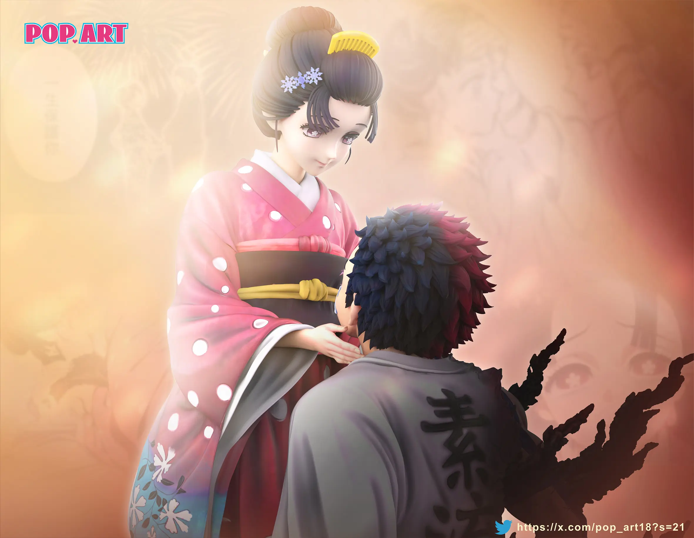 POP.ART Studio - Demon Slayer Akaza & Koyuki Statue(GK)