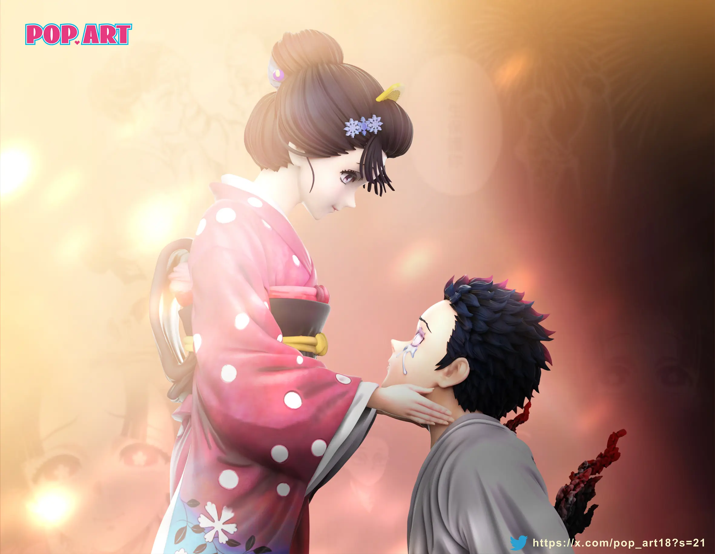 POP.ART Studio - Demon Slayer Akaza & Koyuki Statue(GK)