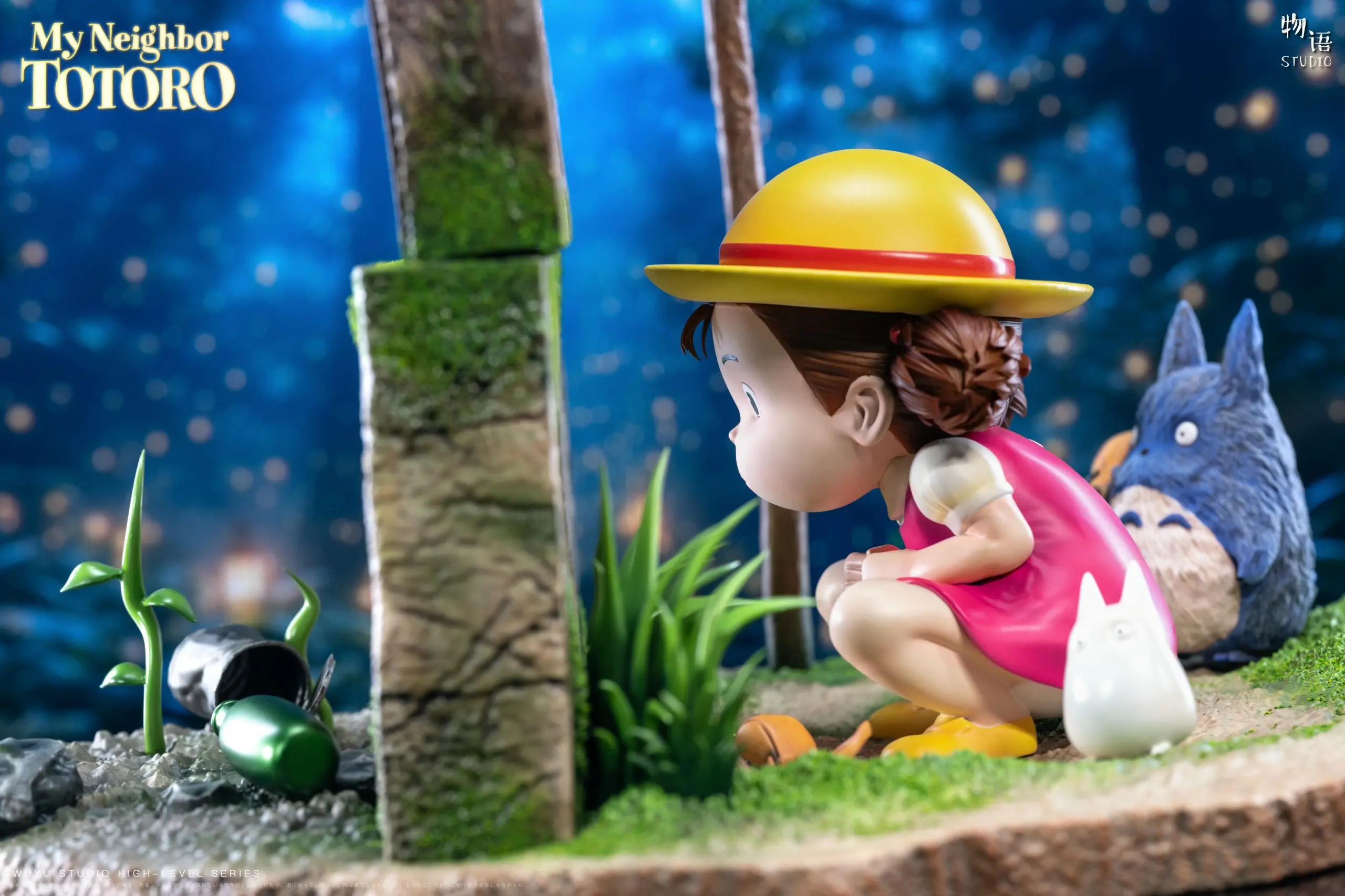 Wu Yu Studio - My Neighbor Totoro Hayao Miyazaki Desktop Series 05 The Happiest Search Mei Hide-and-Seek with Totoro Statue(GK)