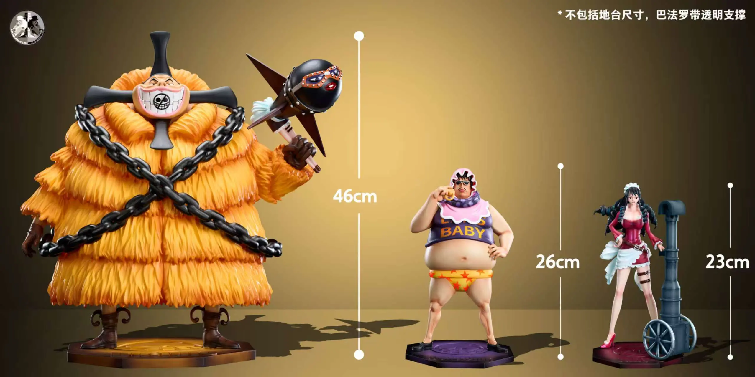 Clone Studio - One Piece Donquixote Pirates Buffalo & Baby-5 & Senor Statue(GK)