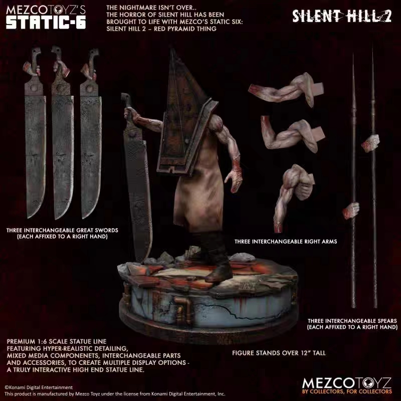 Mezco Studio - STATIC SIX Silent Hill 2 1/6 Scale Red Pyramid Thing Statue (Licensed) Statue