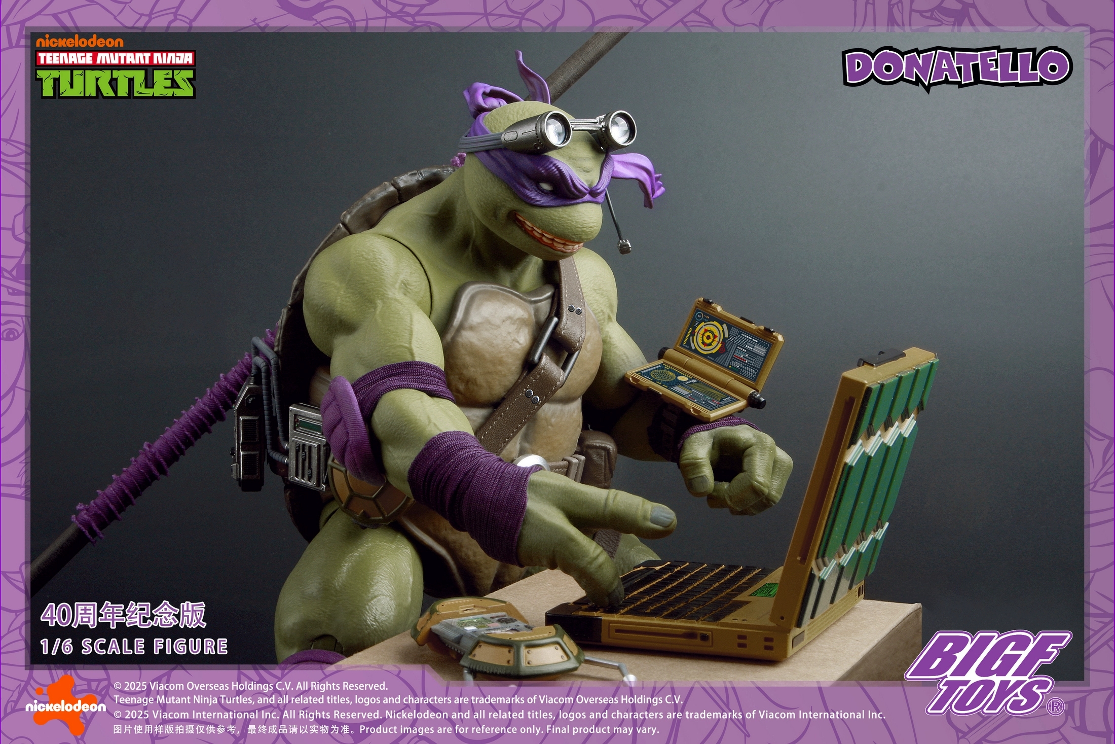BIGFTOYS - TNMT Donatello 40th Anniversary Edition Action Figure BIGF-003 (Licensed)