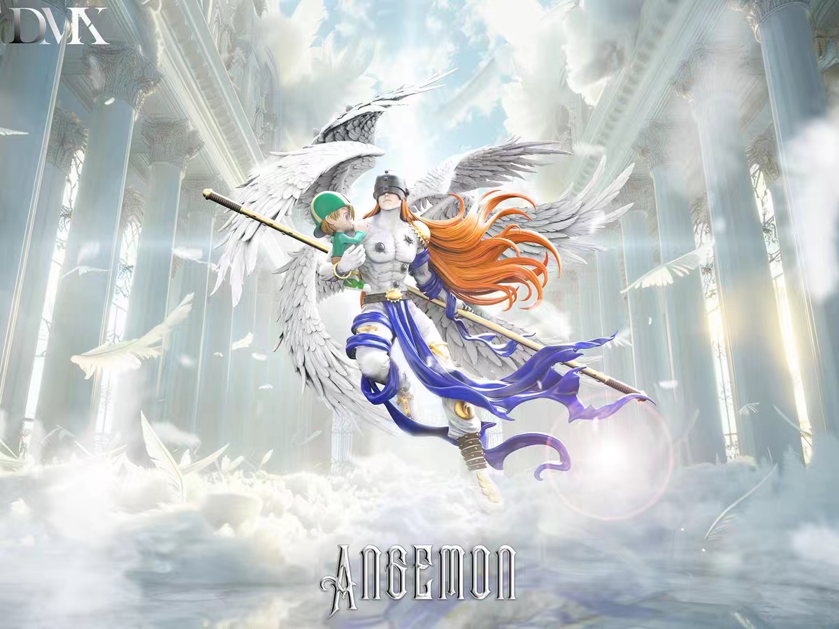 DMX Studio - Angemon X Takeru and Angewomon X Kari Digimon Statue 