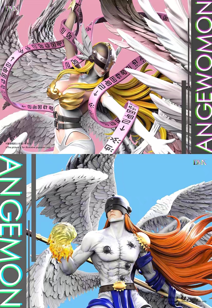 DMX Studio - Angemon X Takeru and Angewomon X Kari Digimon Statue 
