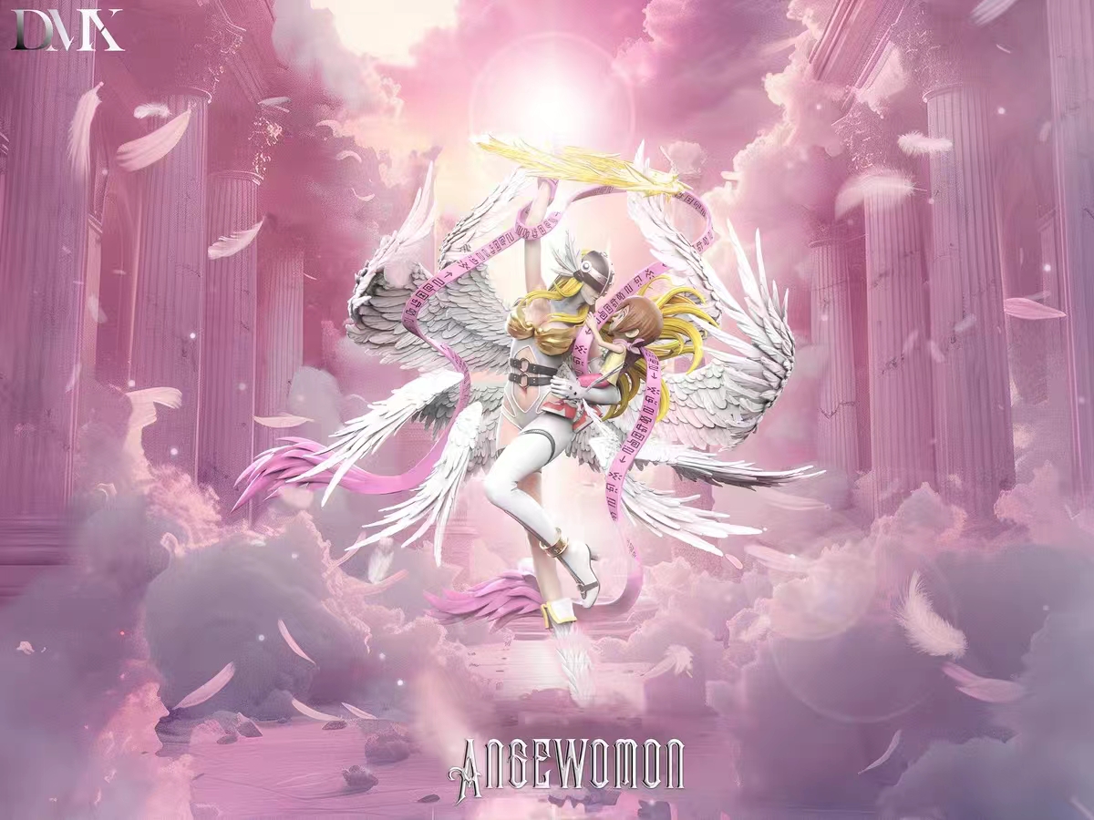 DMX Studio - Angemon X Takeru and Angewomon X Kari Digimon Statue 