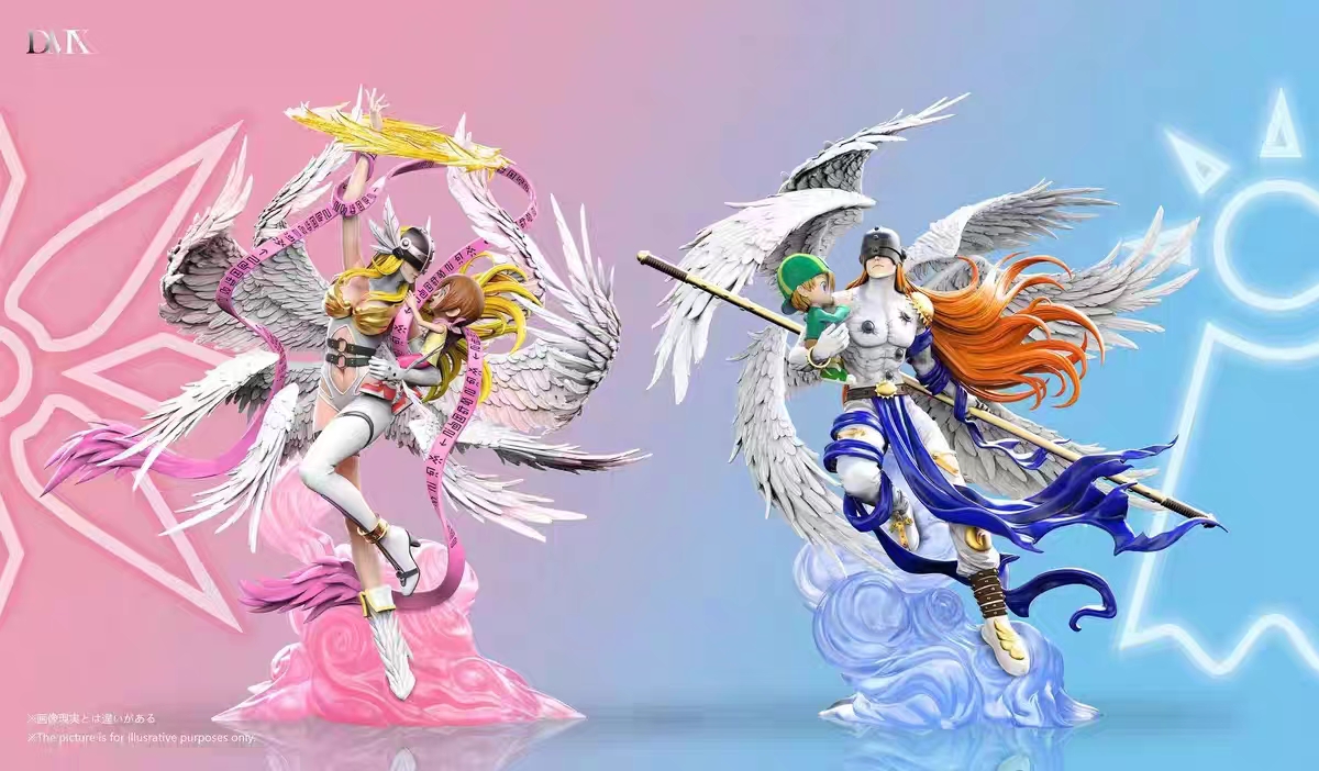 DMX Studio - Angemon X Takeru and Angewomon X Kari Digimon Statue 