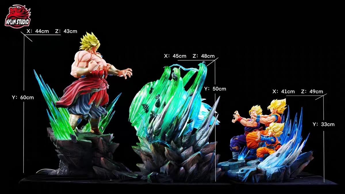 Kylin Studio - Broly VS Son Goku X Gohan X Goten Dragon Ball Statue 