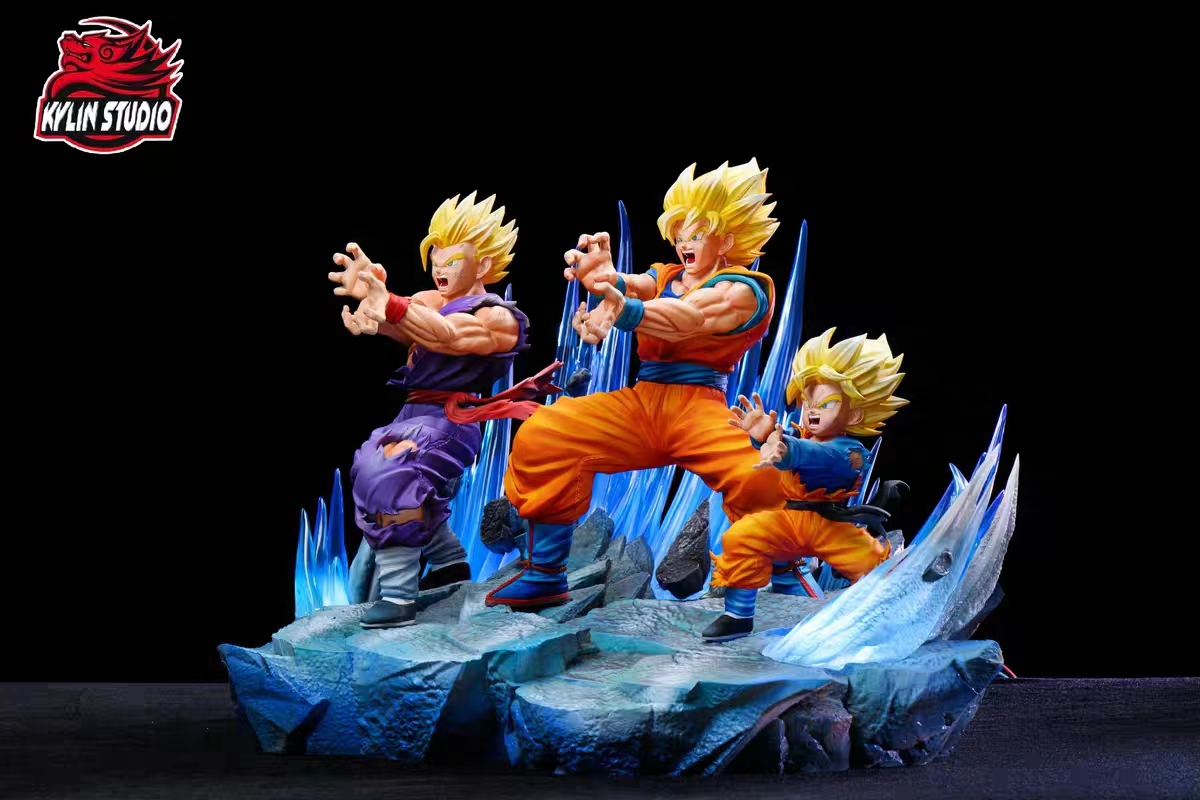 Kylin Studio - Broly VS Son Goku X Gohan X Goten Dragon Ball Statue 