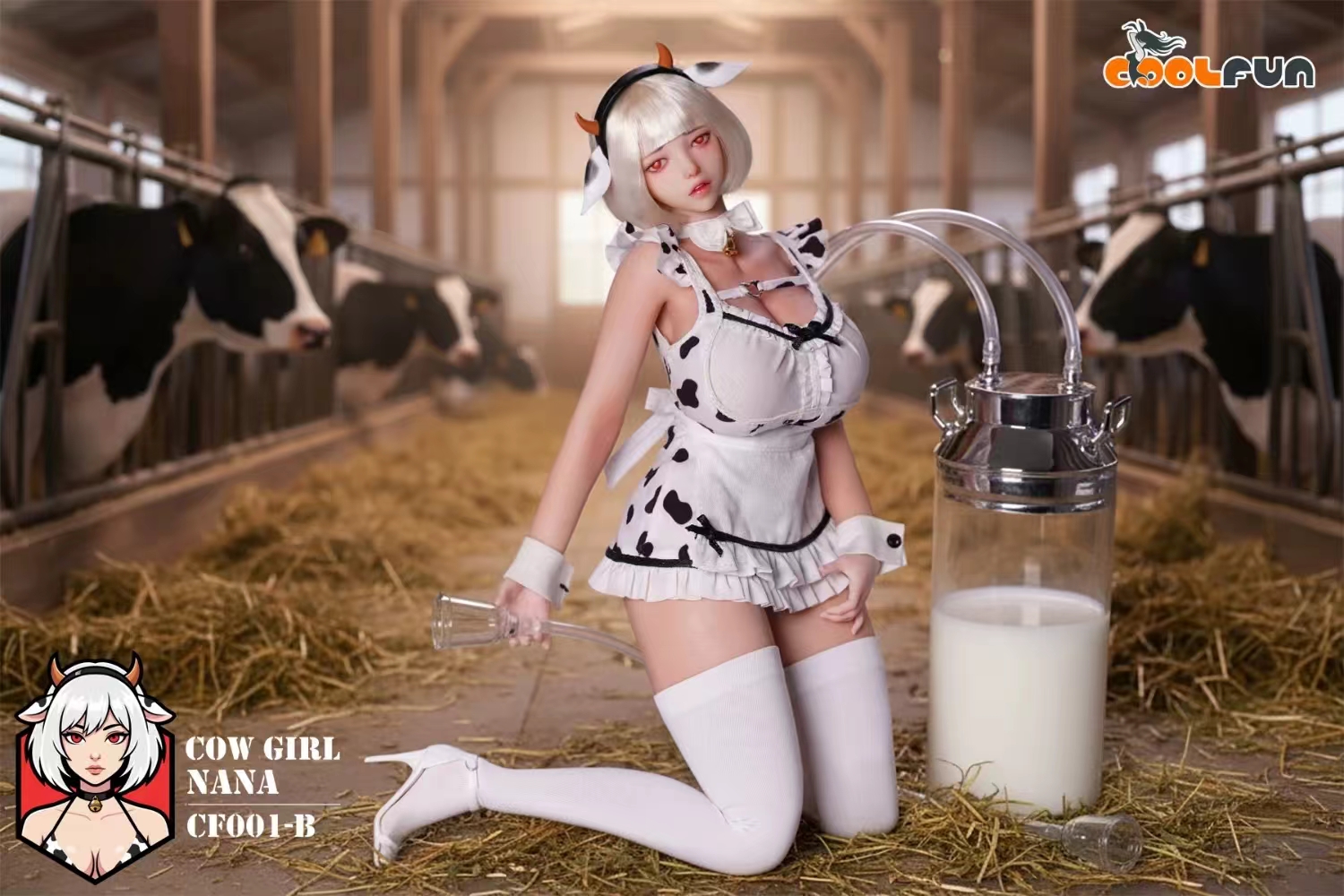 COOL FUN -  Pasture Dairy Cow Girl Nana Action Figure CF001A CF001B Licensed 