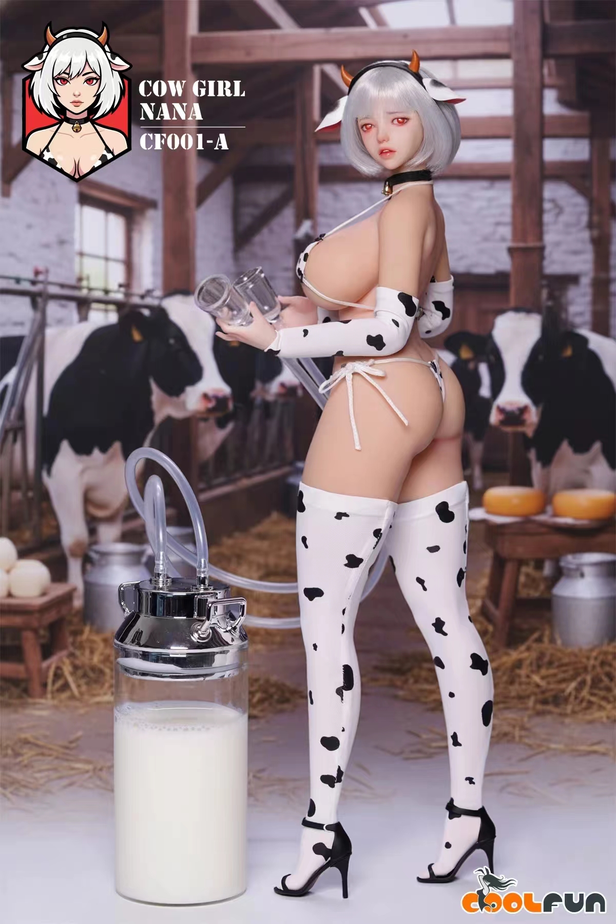 COOL FUN -  Pasture Dairy Cow Girl Nana Action Figure CF001A CF001B Licensed 