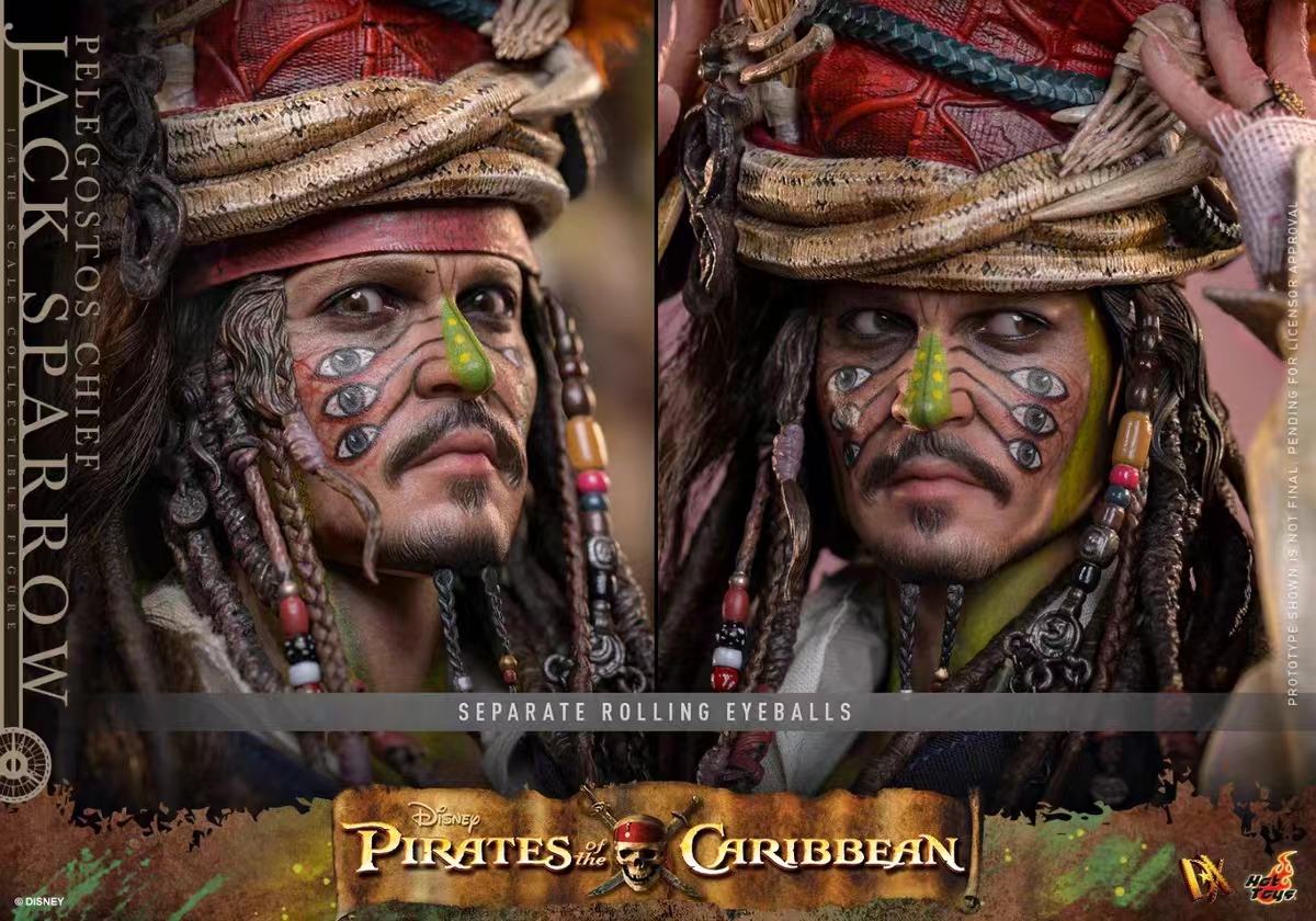 Hottoys - Pirates of the Caribbean: Dead Man's Chest Pelegostos Chief Jack Sparrow 1/6th scale Collectible Figure DX48 Licensed Statue