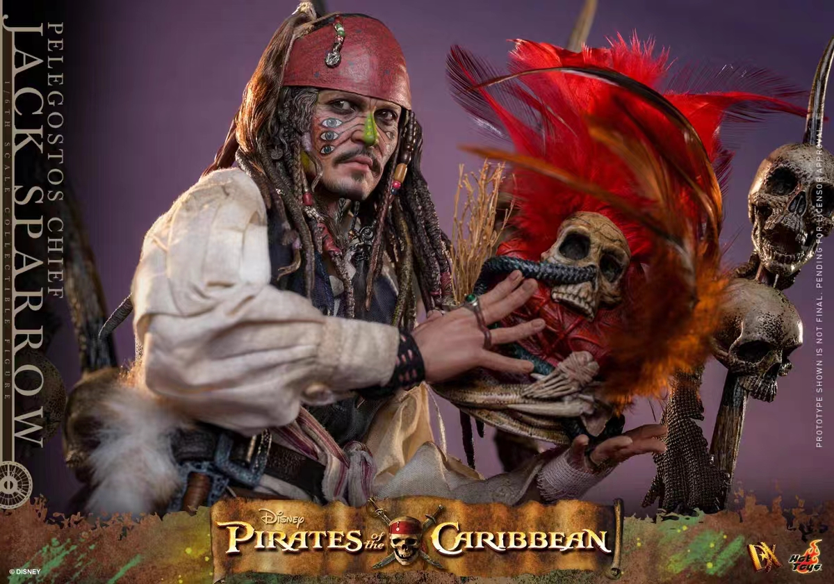 Hottoys - Pirates of the Caribbean: Dead Man's Chest Pelegostos Chief Jack Sparrow 1/6th scale Collectible Figure DX48 Licensed Statue