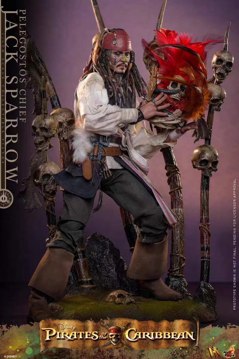 Hottoys - Pirates of the Caribbean: Dead Man's Chest Pelegostos Chief Jack Sparrow 1/6th scale Collectible Figure DX48 Licensed Statue
