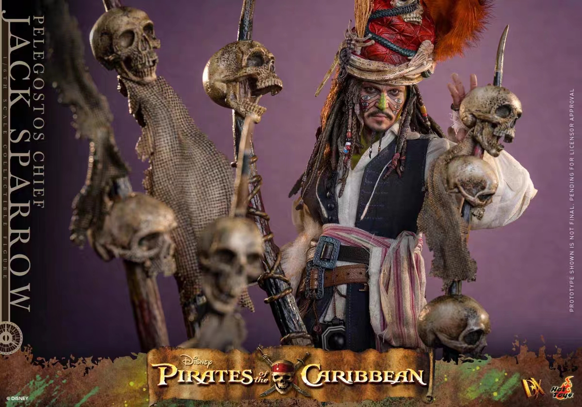 Hottoys - Pirates of the Caribbean: Dead Man's Chest Pelegostos Chief Jack Sparrow 1/6th scale Collectible Figure DX48 Licensed Statue