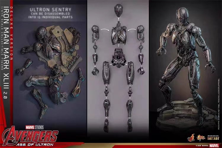Hottoys - Avengers: Age of Ultron Iron Man Mark XLIII (2.0)Collectible Figure MMS865D80 MMS866D81 Licensed Statue