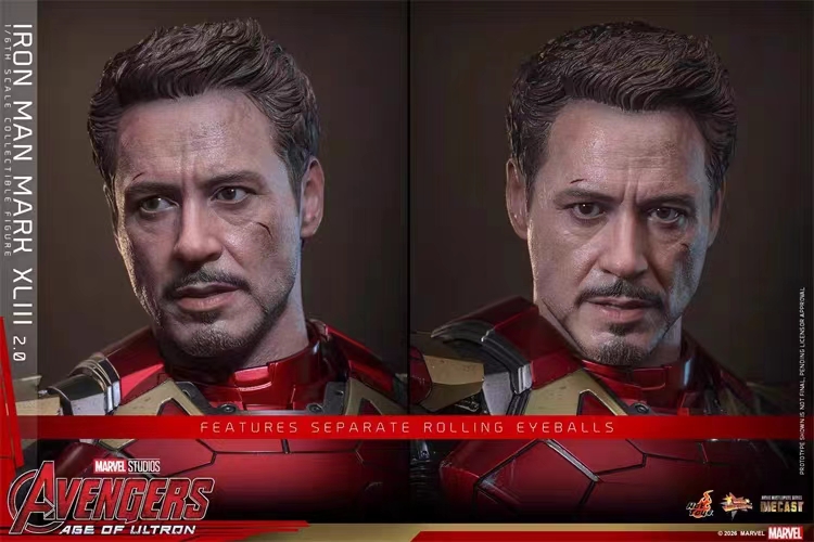 Hottoys - Avengers: Age of Ultron Iron Man Mark XLIII (2.0)Collectible Figure MMS865D80 MMS866D81 Licensed Statue