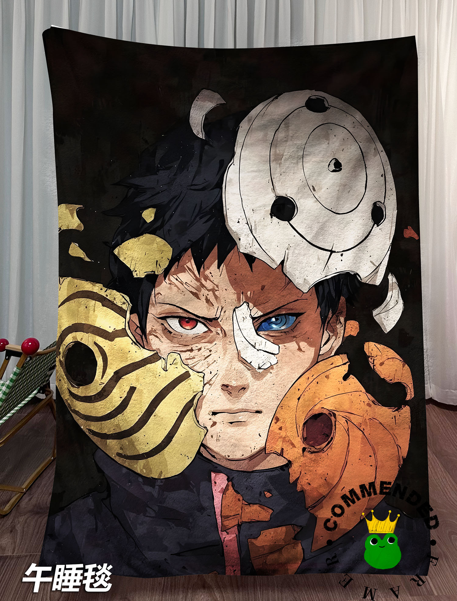 Uchiha Obito The Masked Man Fan Art Decor Throw Blanket Rug Collection