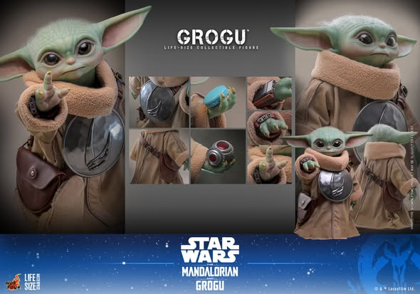 Hottoys Star Wars: The Mandalorian X Grogu Grogu Life Size Collectible Figure LMS016 (Licensed)