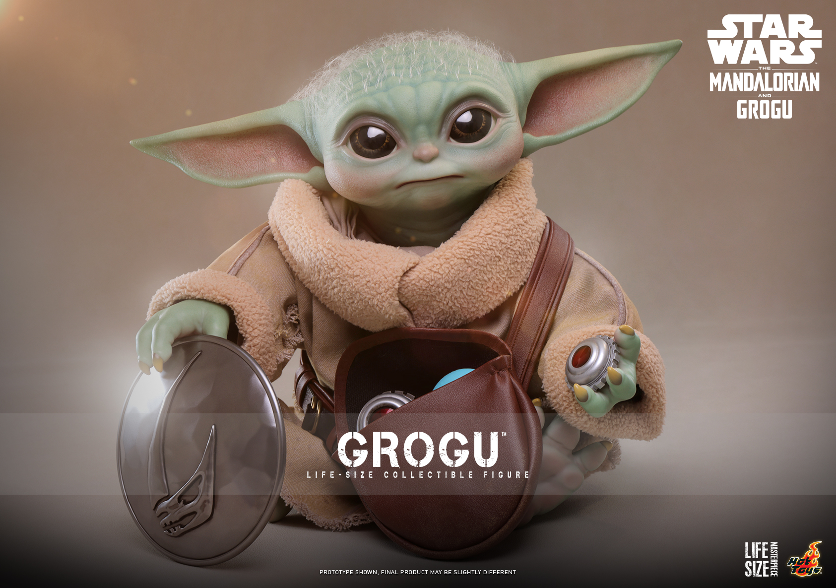 Hottoys Star Wars: The Mandalorian X Grogu Grogu Life Size Collectible Figure LMS016 (Licensed)