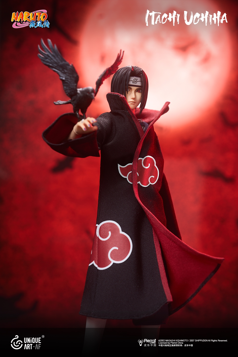 UNiQUE ART Naruto Shippuden Uchiha Itachi 1/12 Scale Licensed Collectible Action Figure (Licensed)