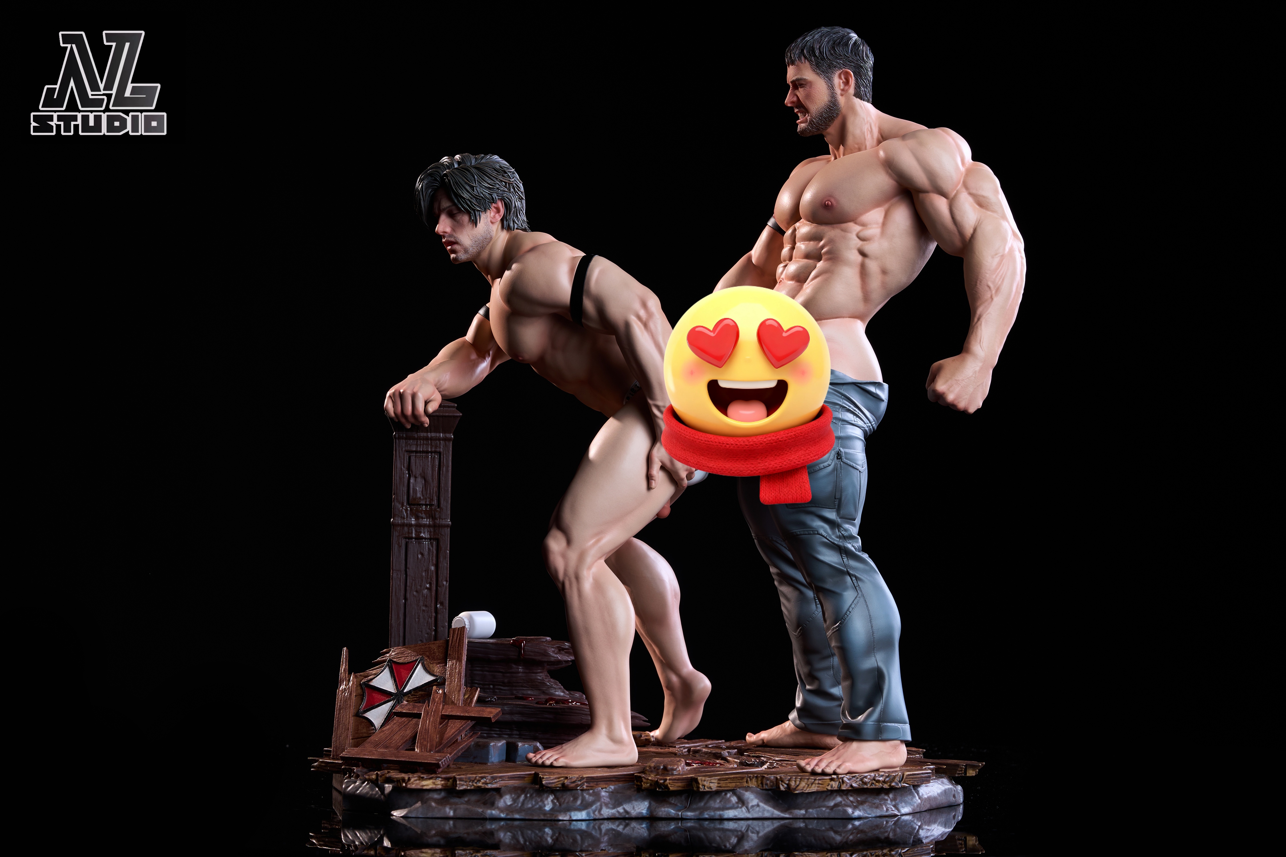 NL Studio Leon Scott Kennedy Chris Redfield Resident Evil statue