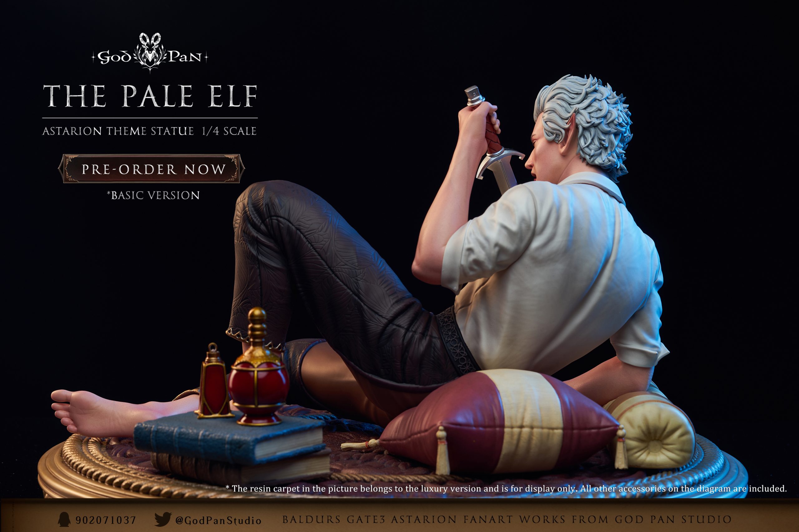 In stock -Baldur's Gate 3 The Pale Elf Astarion Statue(GK) (Adult 18+)-God Pan Studio