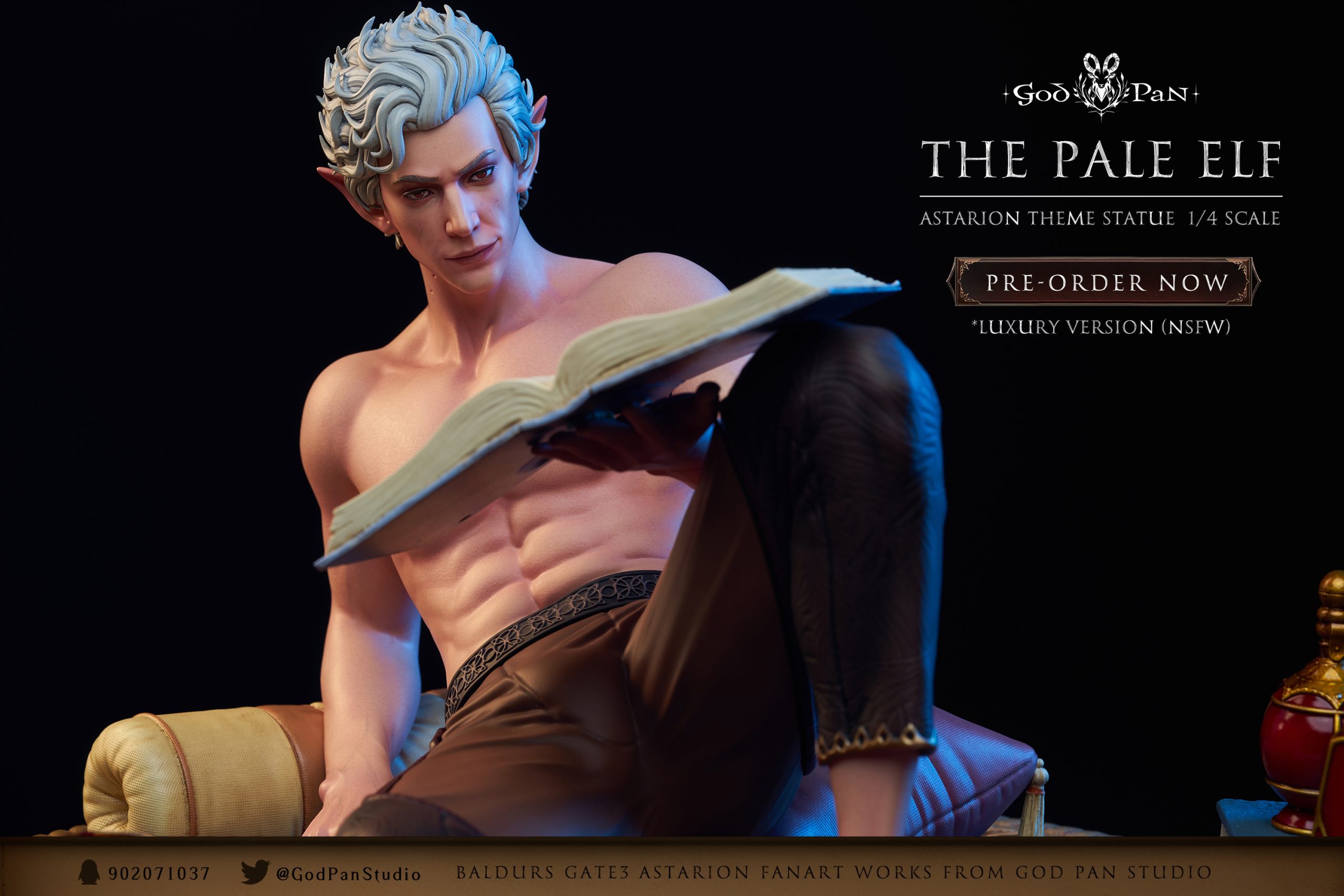 In stock -Baldur's Gate 3 The Pale Elf Astarion Statue(GK) (Adult 18+)-God Pan Studio