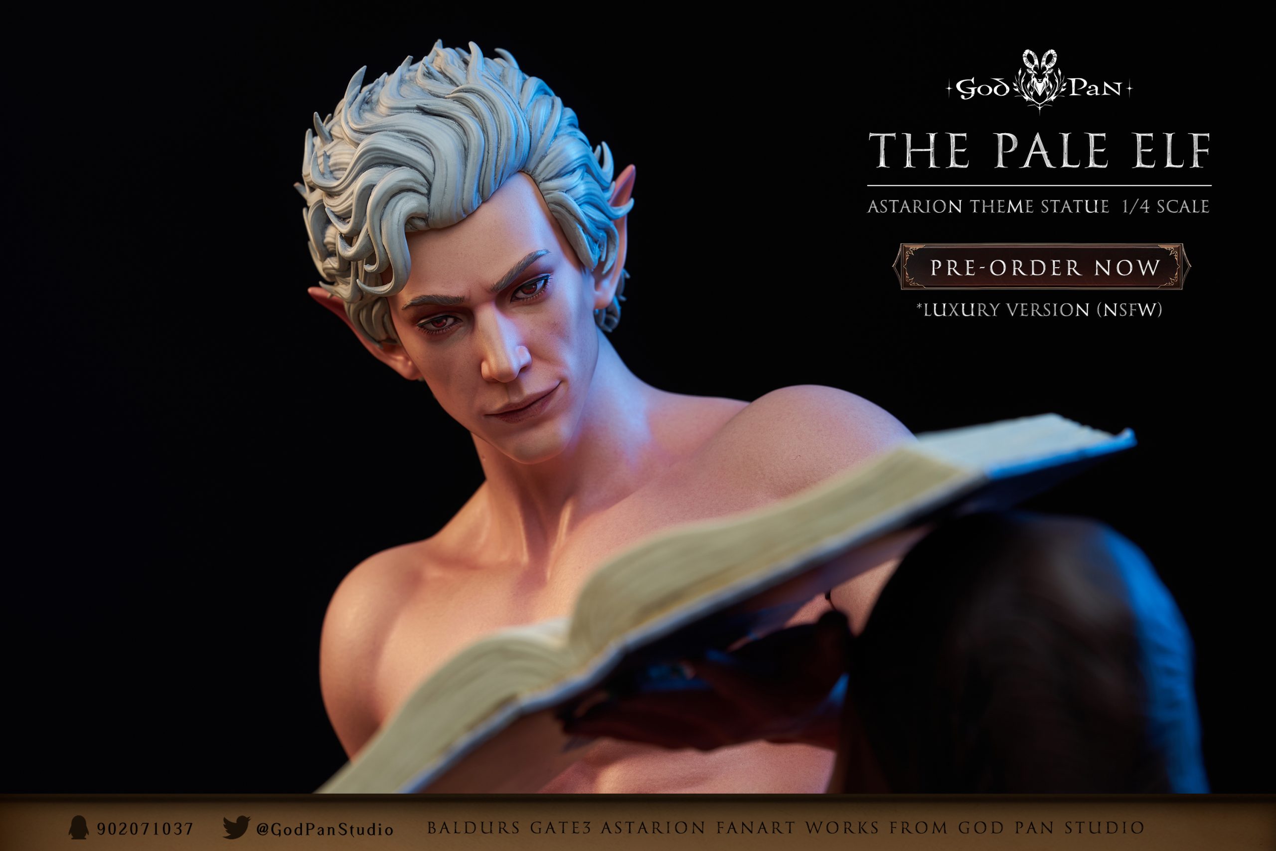 In stock -Baldur's Gate 3 The Pale Elf Astarion Statue(GK) (Adult 18+)-God Pan Studio