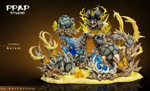 PPAP Studio - Golem Family Evolution Set Pokemon Statue 