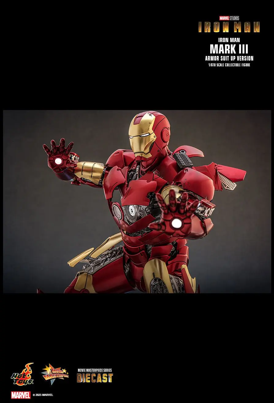 Hottoys - Iron Man Mark III (Armor Suit Up Version) 1/6th scale Collectible Figure MMS825D72 (Licensed)  Action Figure