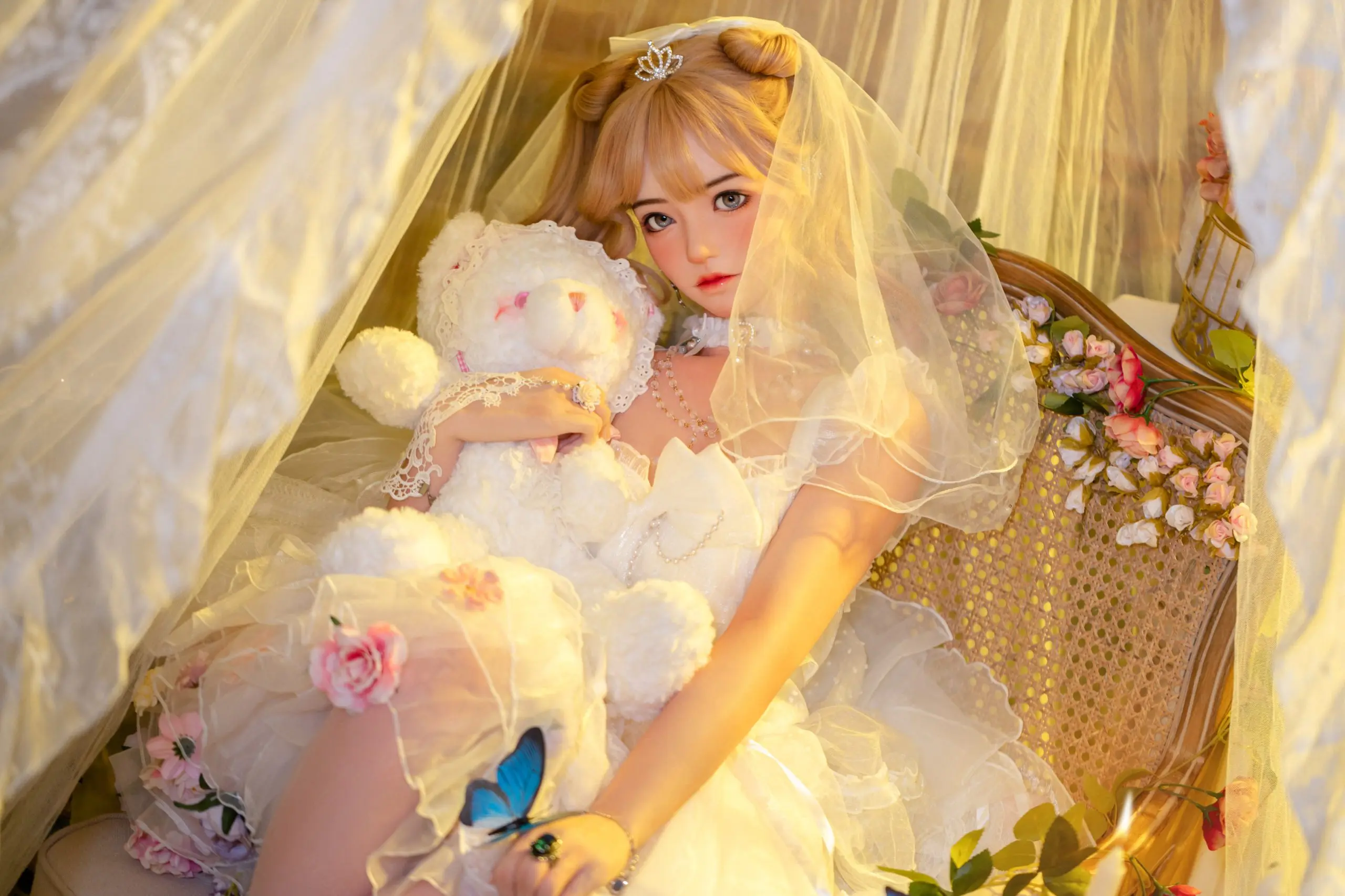 Bi Zhi Liang - Blue Dream Butterfly-Oleander No1 Makeup 1/1 silicone action figure (Licensed)