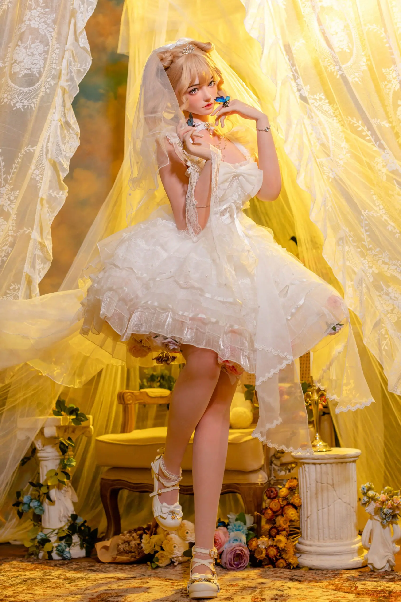 Bi Zhi Liang - Blue Dream Butterfly-Oleander No1 Makeup 1/1 silicone action figure (Licensed)