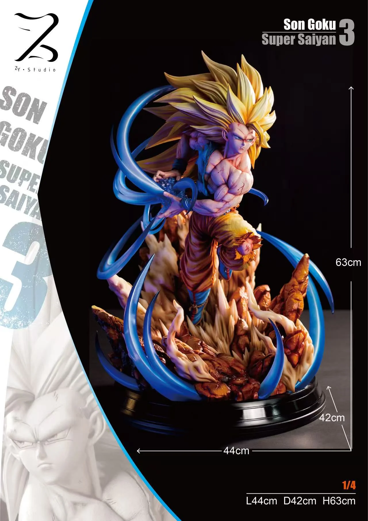 ZY Studio X Poker Monster Studio -  Dragon Ball Super Saiyan 3 1/4 Statue