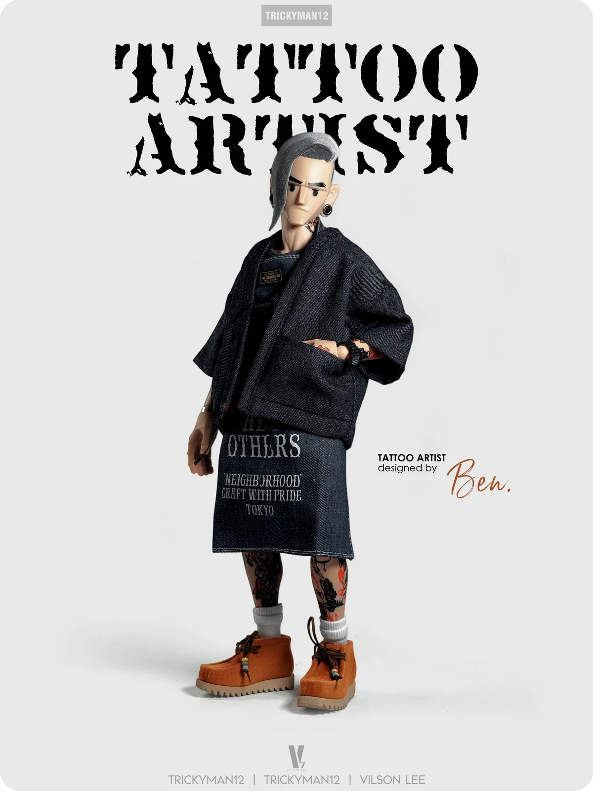 TrickyMan12 - 1/6 scale Tattoo Artist 2 Special Edition FB-10090-B Action Figure Statue 